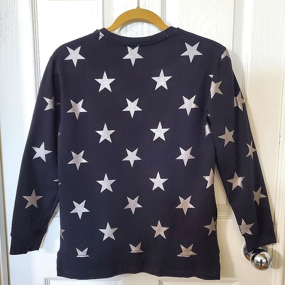 Primary (2) Piece Black & Silver Star Sweatshirt Tunic Sweatpants Girls Size 12 - Picture 8 of 12